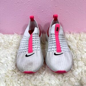 Nike White and Pink Slip-On Flyknits